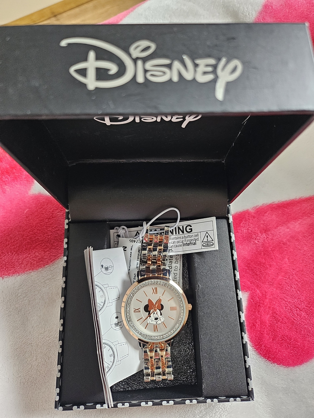 Disney Minnie Mouse Two-Tone Watch - Rose Gold & Silver Bracelet